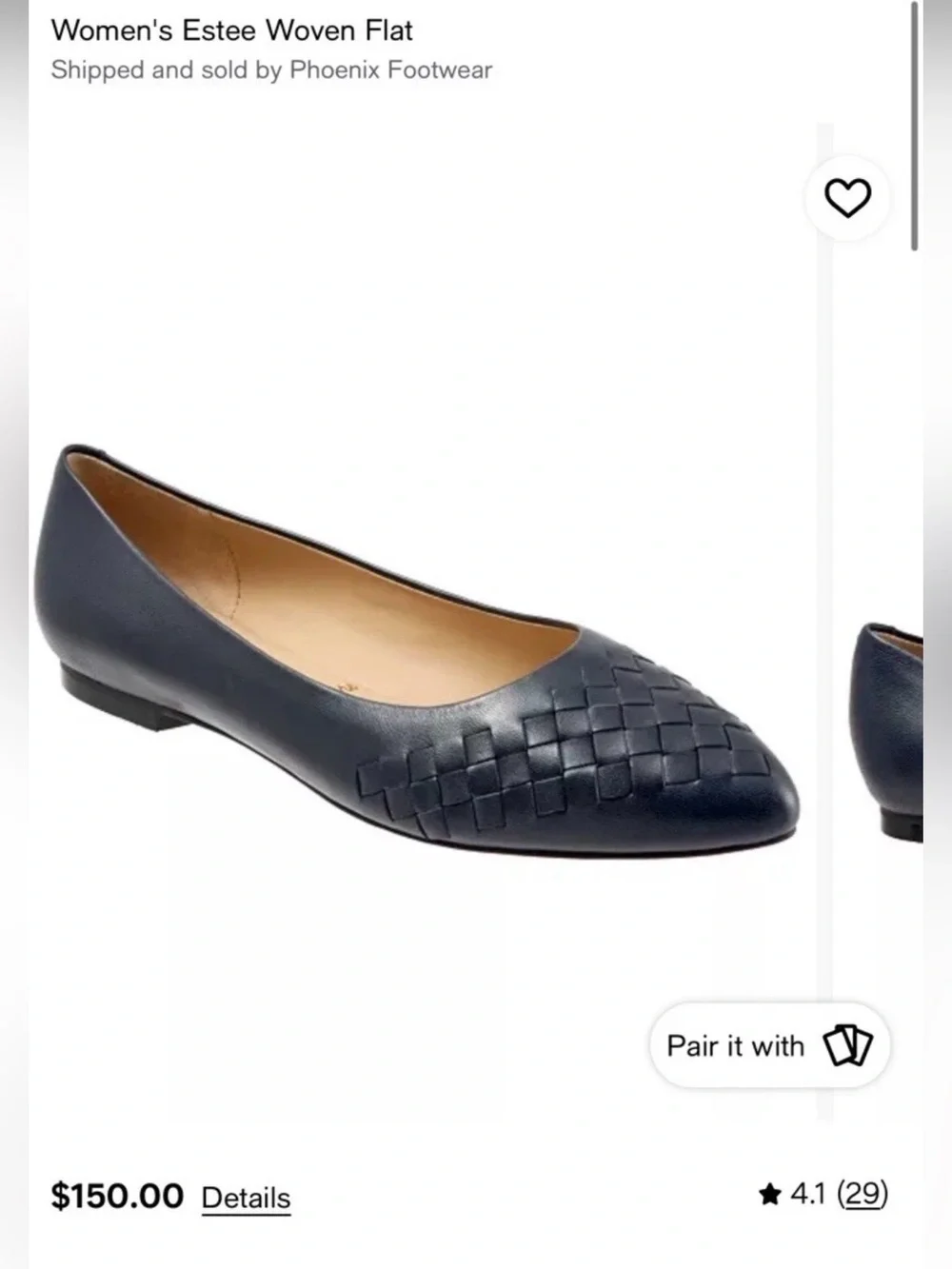 New! Trotters Estee Woven Navy Flat Genuine Leather Loafers - Women's 11N